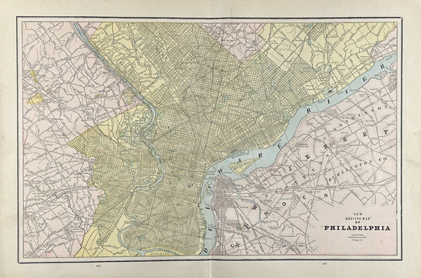Philadelphia- Cram’s Atlas - Authentic Vintage Map