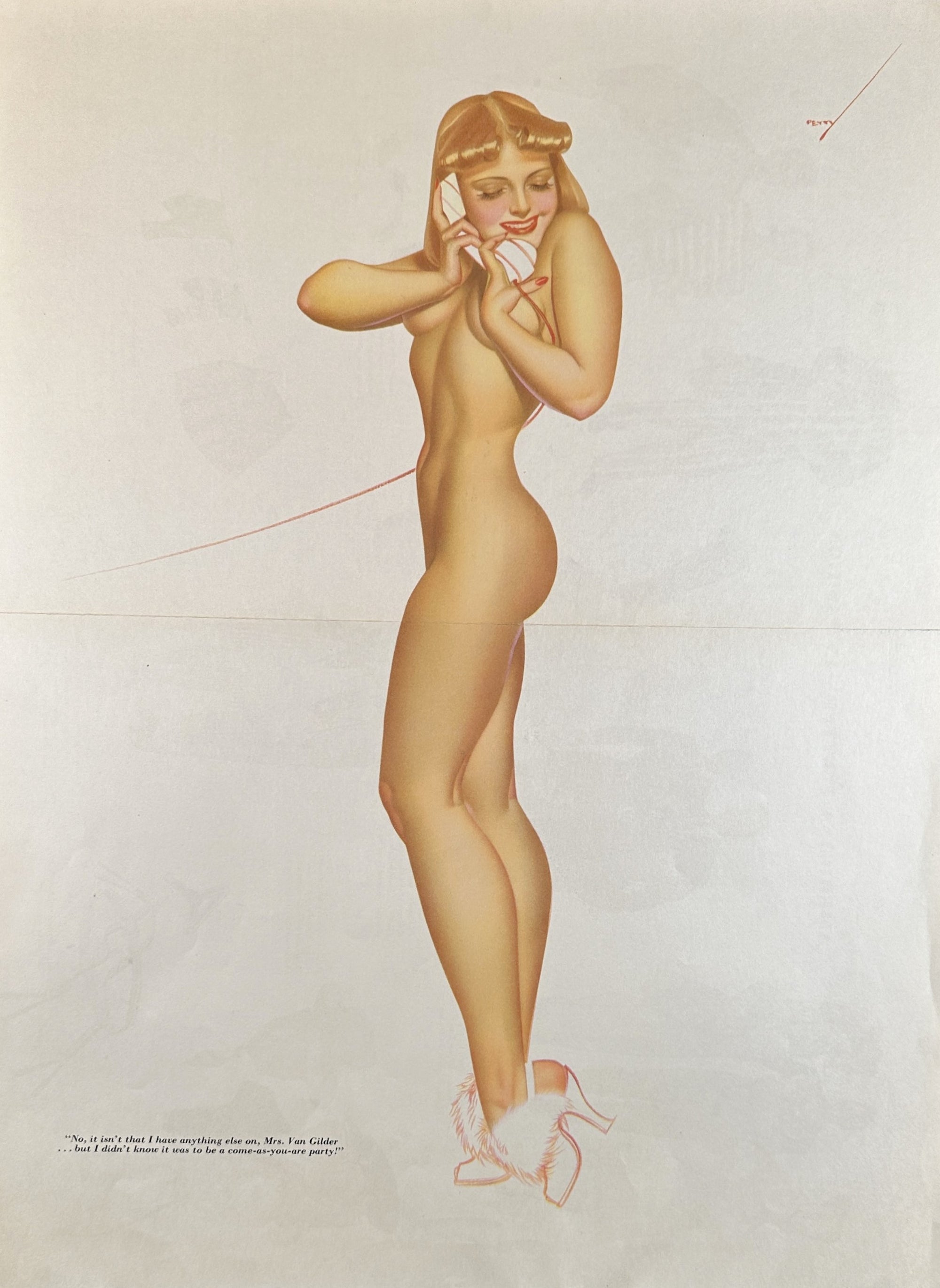 Esquire Centerfold by George Petty - Authentic Vintage Illustration