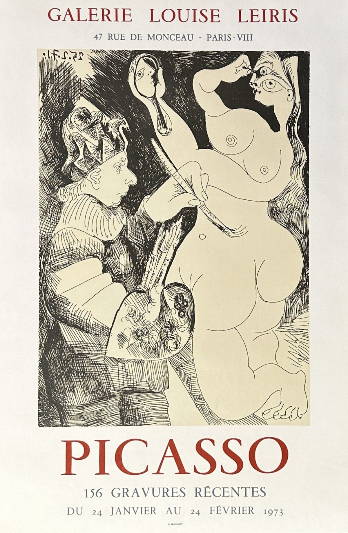 Picasso, Galerie Louise Leiris - Authentic Vintage Poster
