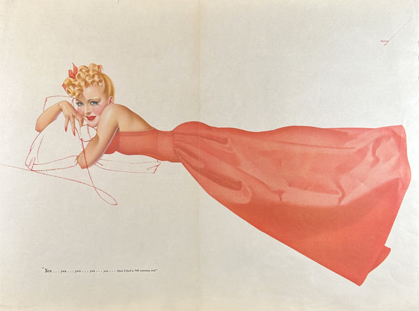 Esquire Centerfold by George Petty - Authentic Vintage Illustration