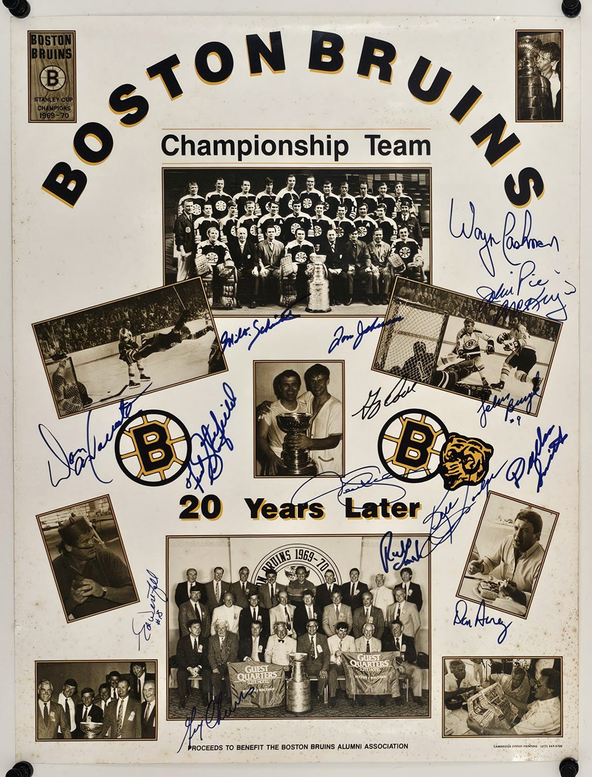 Boston Bruins (Signed) - Original Vintage Poster