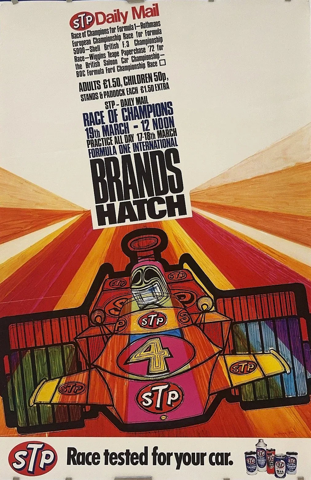 Rack of Champions, Brands Hatch Daily Mail Formula One - Original Vintage Poster