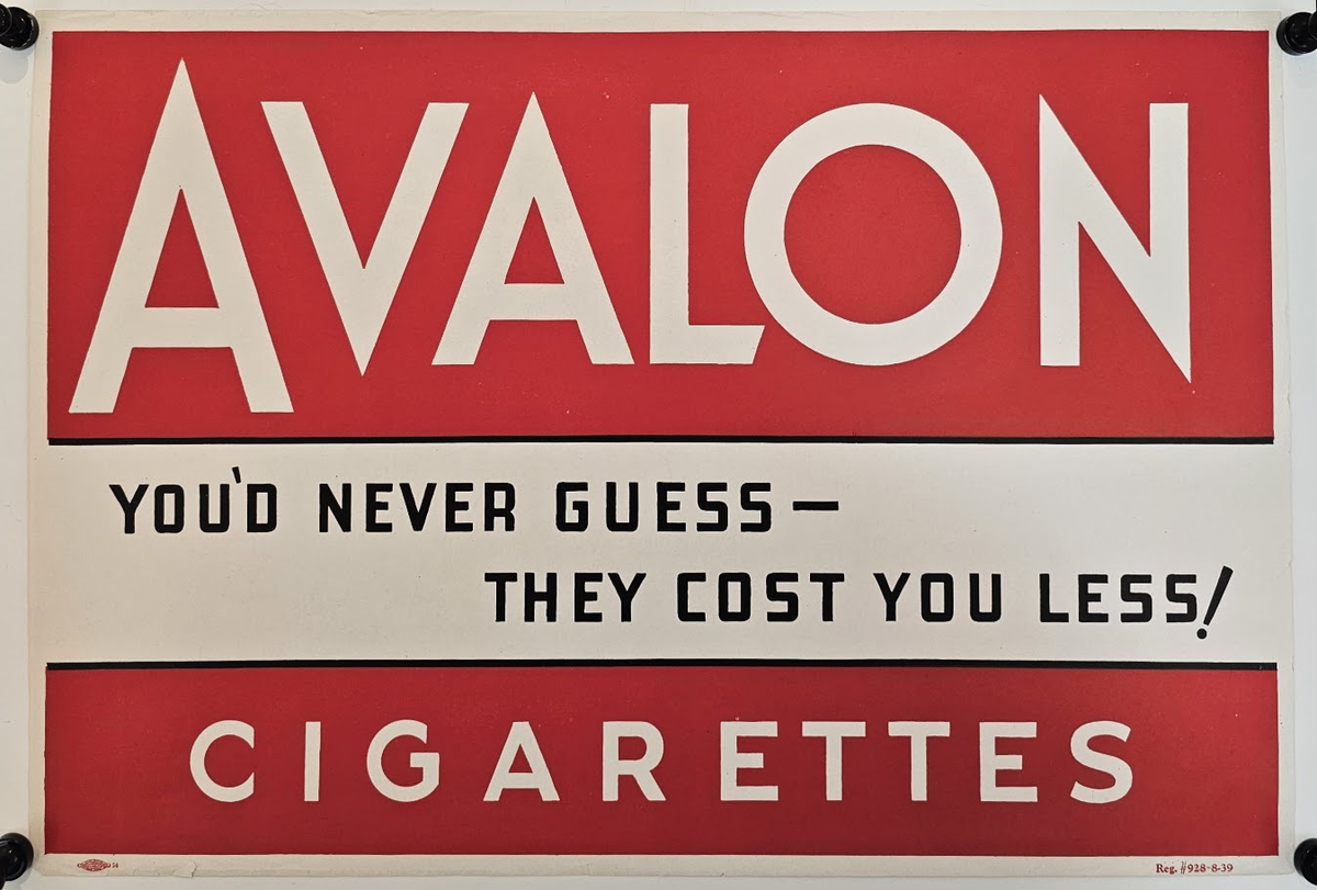 Avalon Cigarettes - Original Vintage Poster