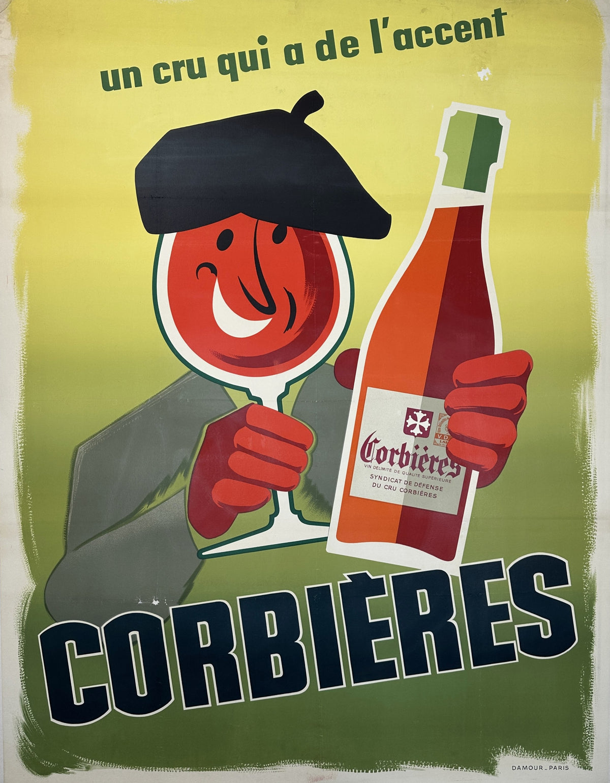 Corbières, Red Wine - Original Vintage Poster
