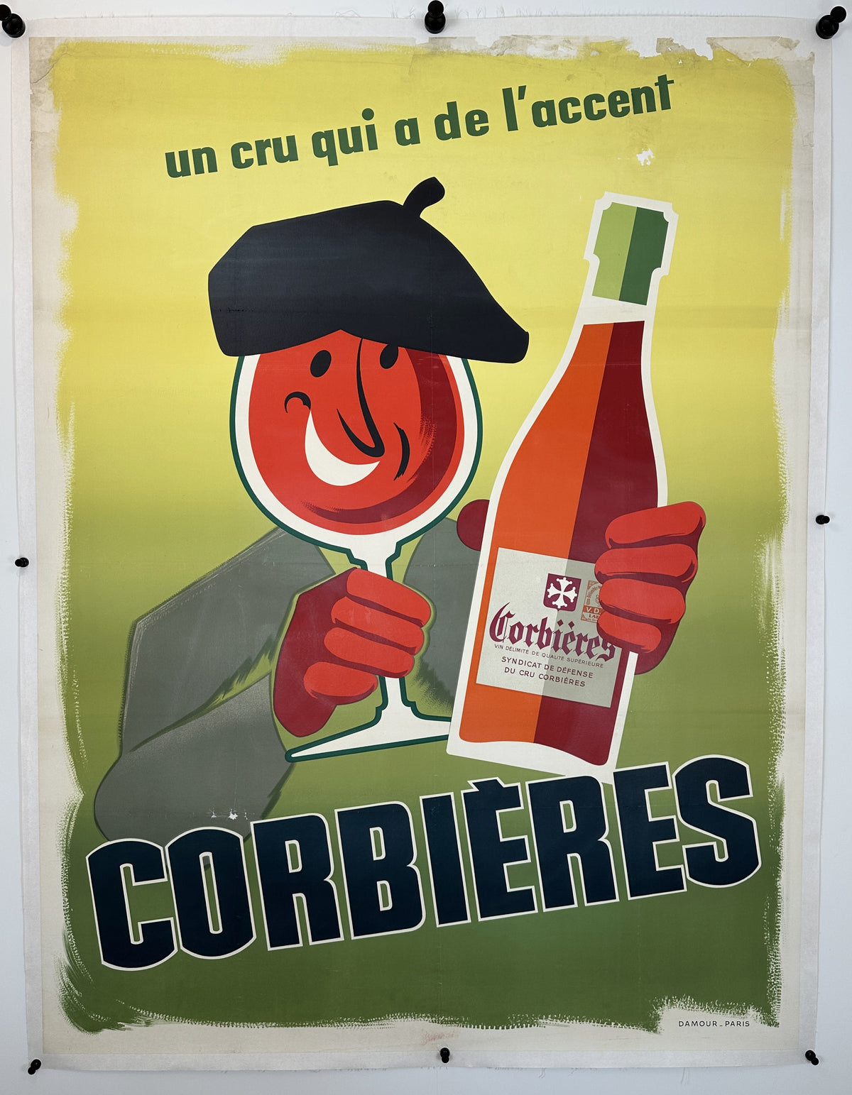 Corbières, Red Wine - Original Vintage Poster
