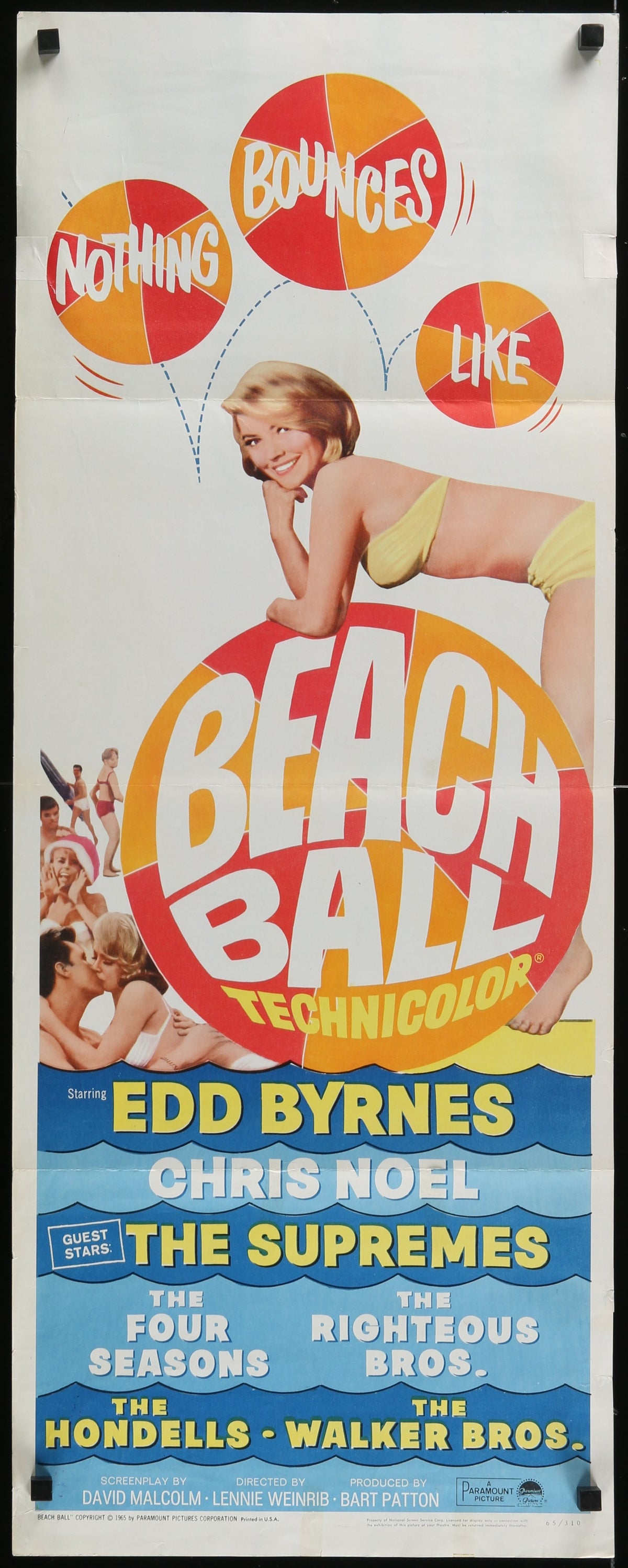 Beach Ball insert 1965 with Edd Byrnes - Original Vintage Poster