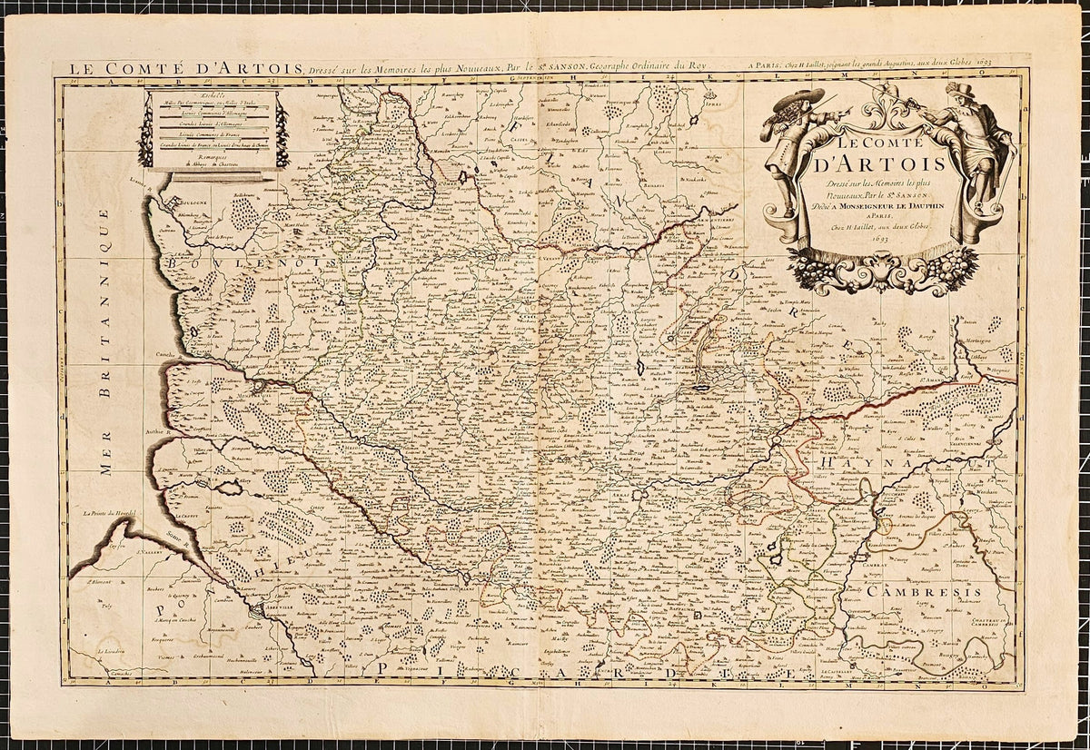 Le Comté d'Artois, France - Original Vintage Map