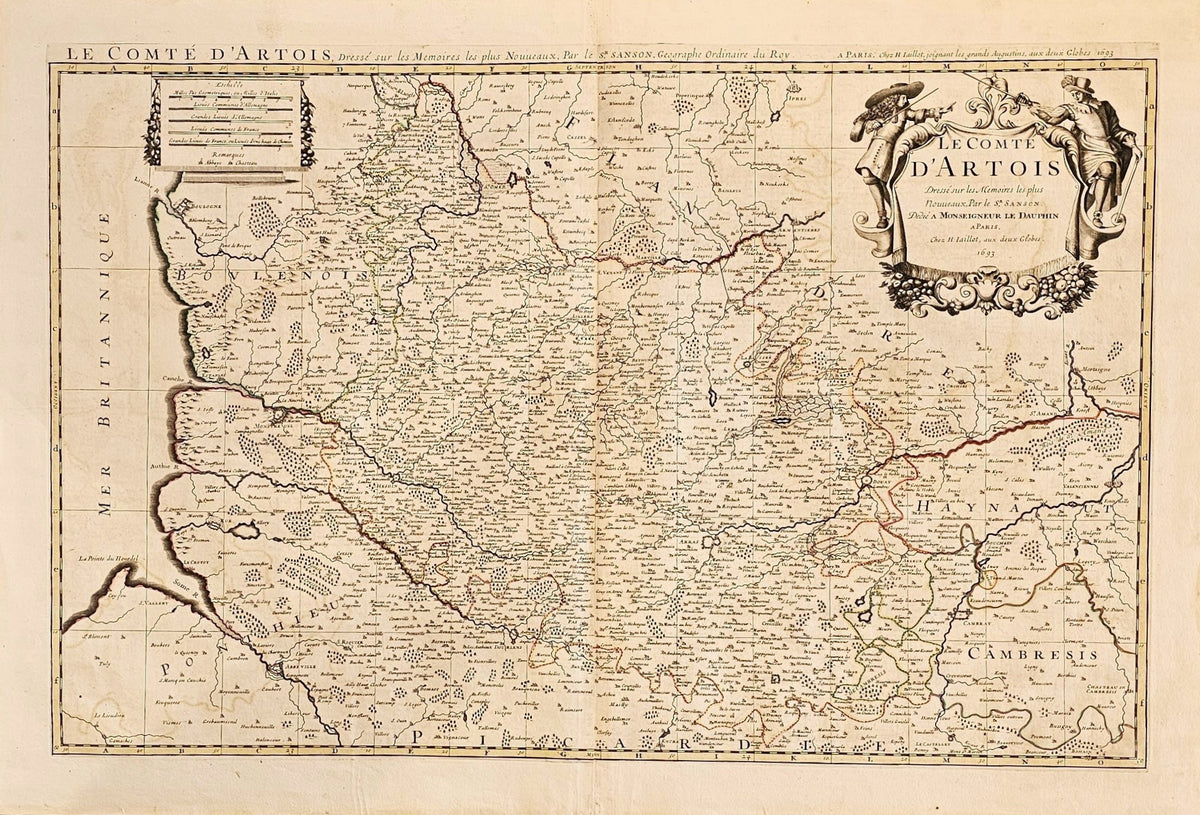 Le Comté d'Artois, France - Original Vintage Map