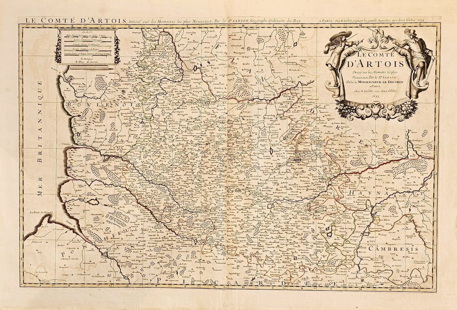 Le Comté d'Artois, France - Original Vintage Map