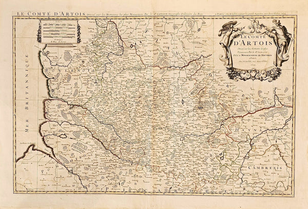 Le Comté d'Artois, France - Original Vintage Map