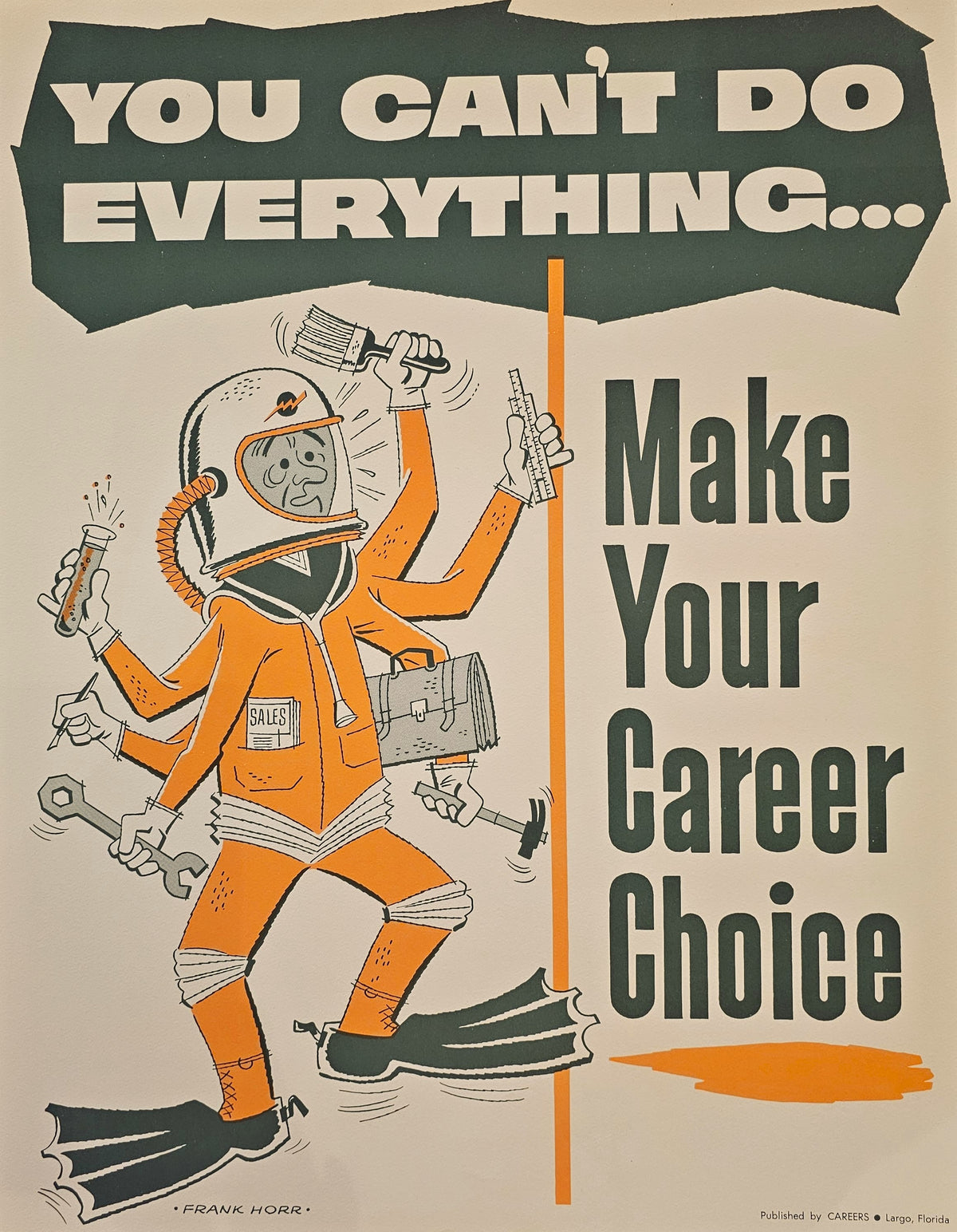 You Can't Do Everything, Make Your Career Choice- Motivational Poster - Original Vintage Poster
