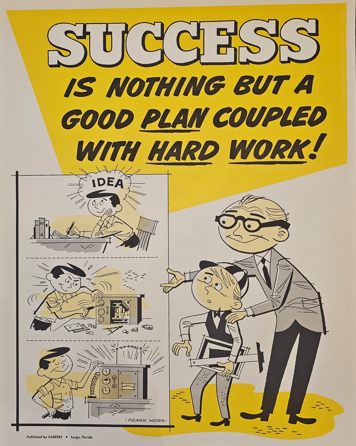 Success is Nothing but a Good Plan Coupled with Hard Work!- Motivational Poster - Original Vintage Poster