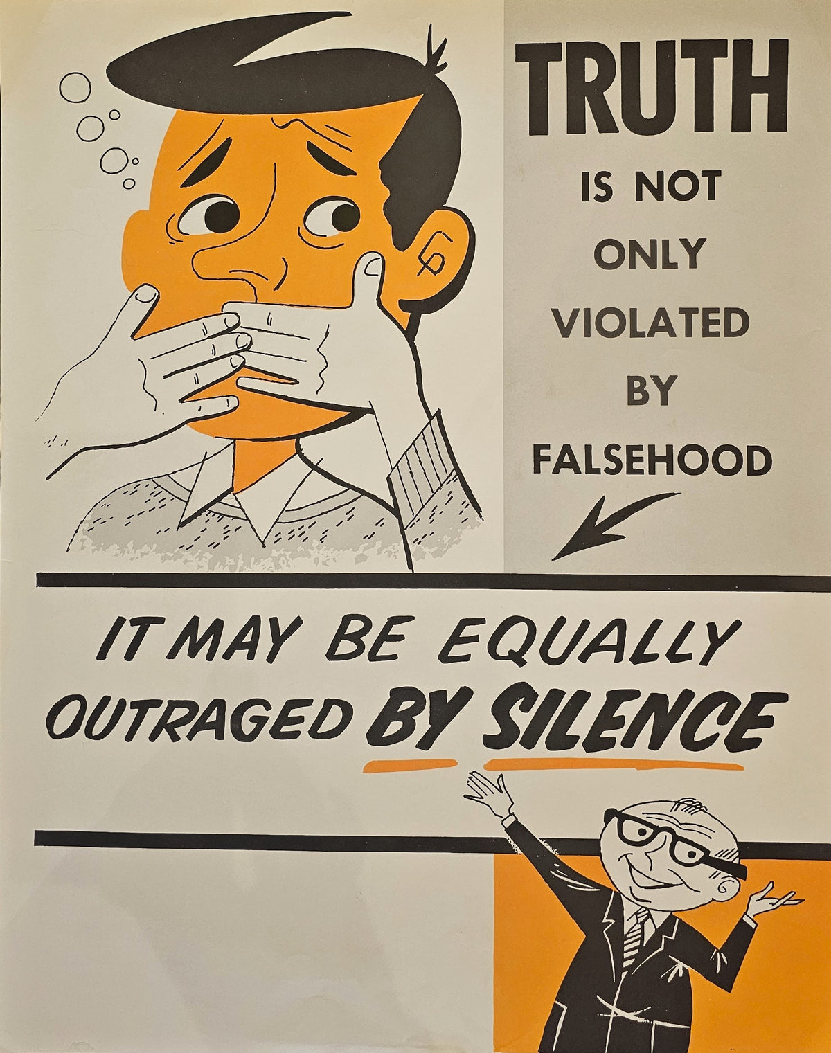 Truth is Not Only Violated by Falsehood- Motivational Poster - Original Vintage Poster
