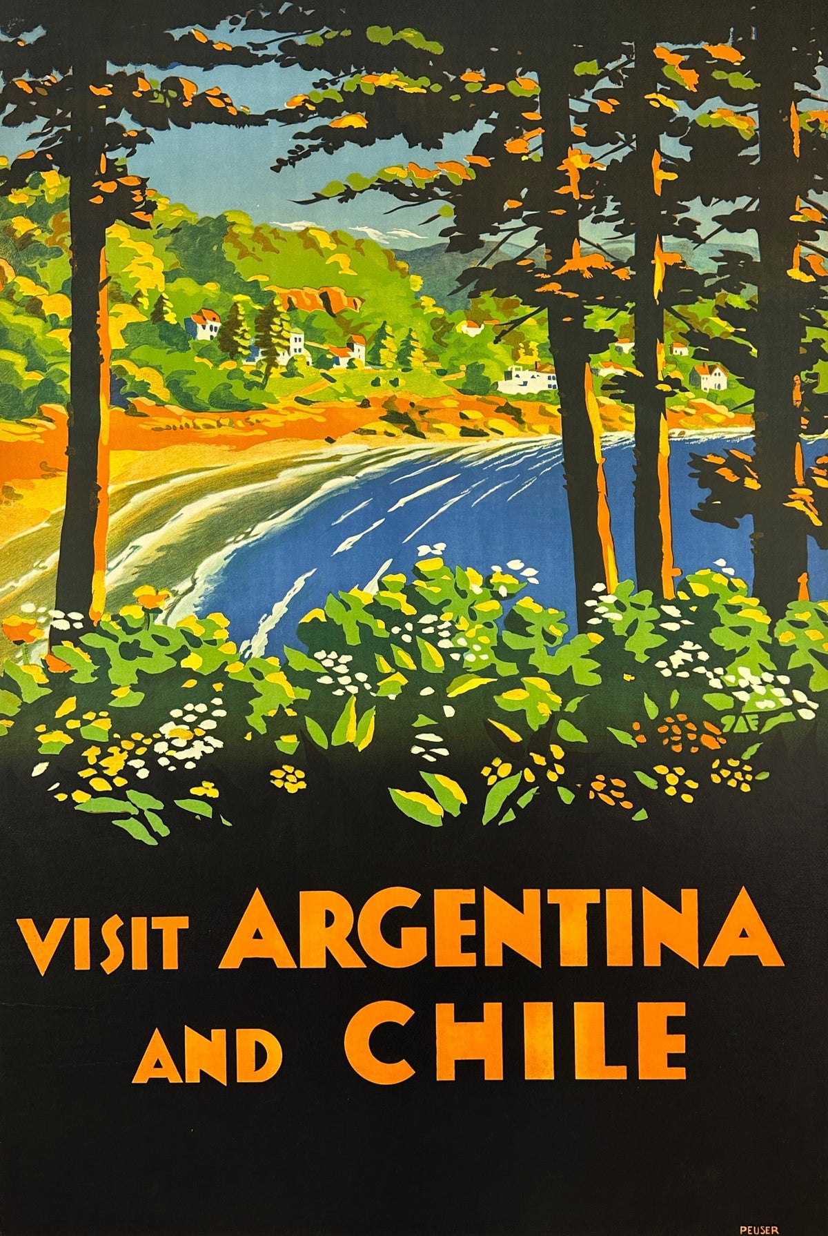 Visit Argentina and Chile - Original Vintage Poster