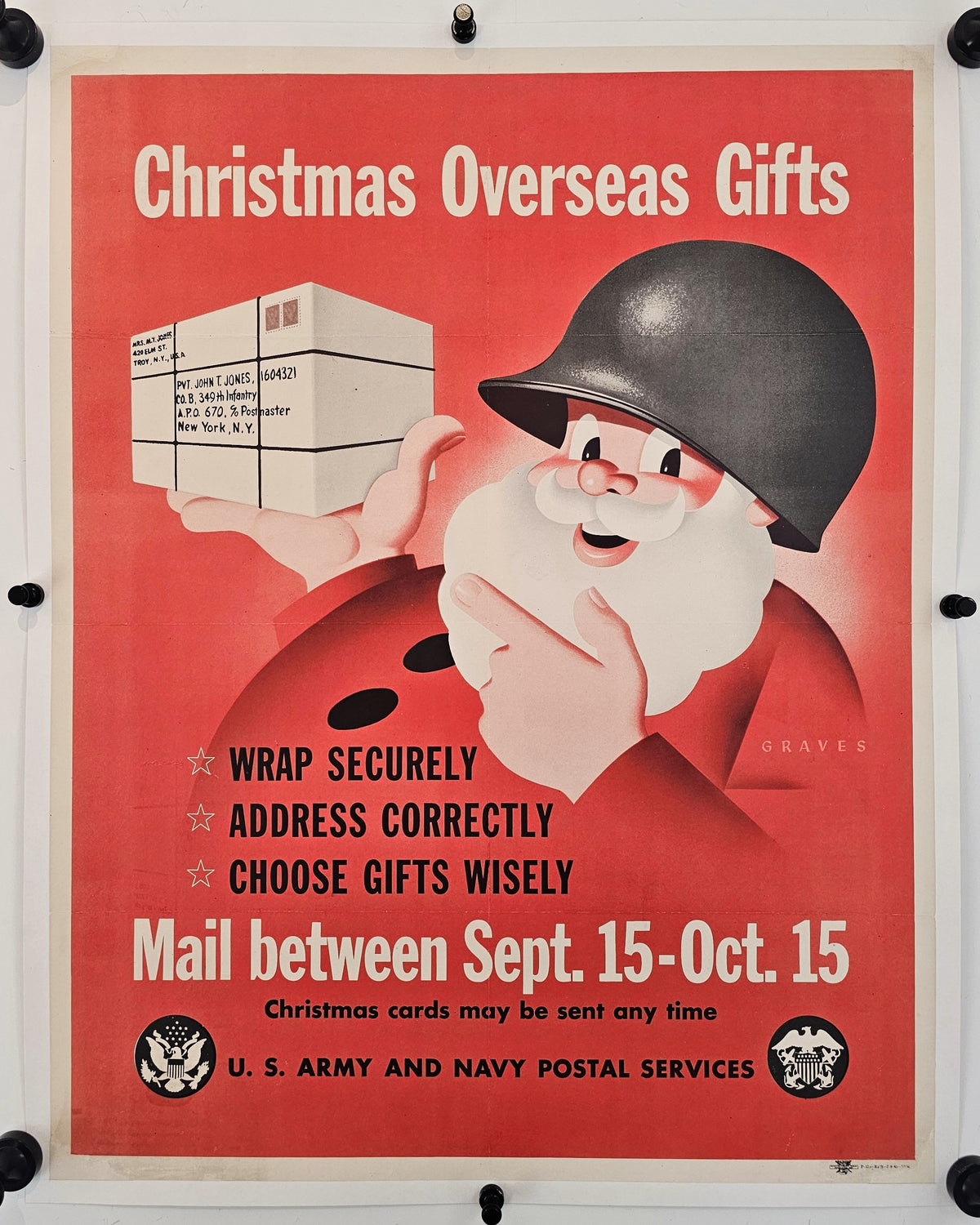 Christmas Overseas Gifts - Original Vintage Poster
