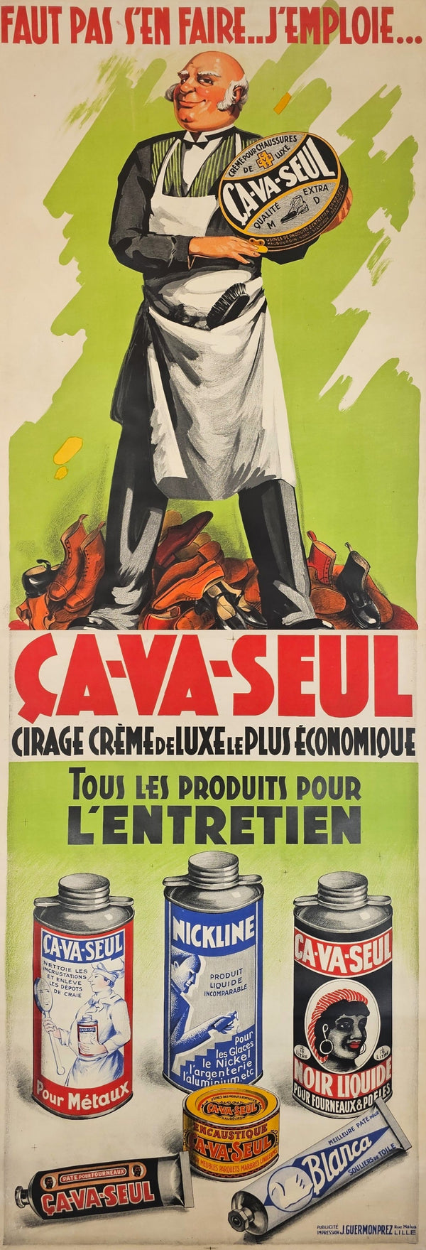 Ca-Va-Suel, Shoe Polish - Original Vintage Poster