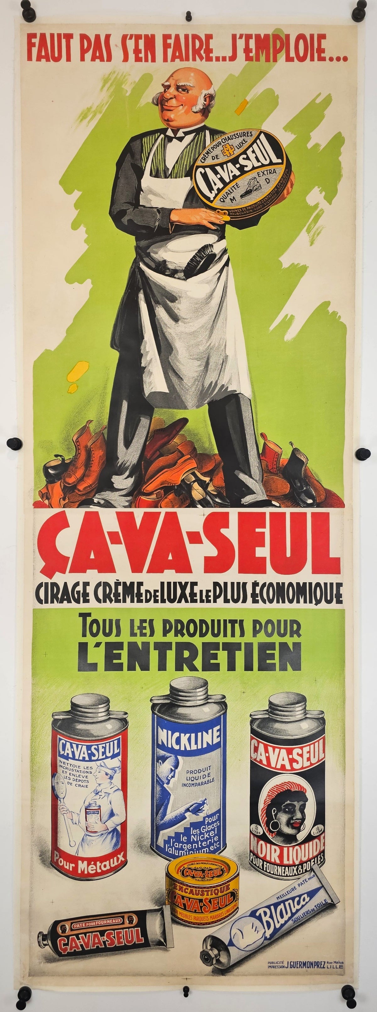 Ca-Va-Suel, Shoe Polish - Original Vintage Poster