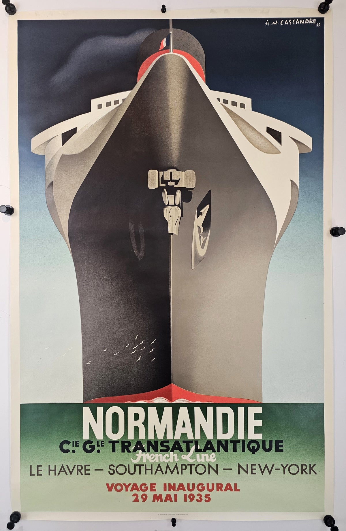 Normandie by Cassandre (Re-Issue) - Original Vintage Poster