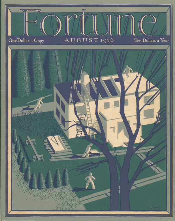 Lot of (5) 1930s Fortune Magazine Covers 4 - Original Vintage Cover Art: