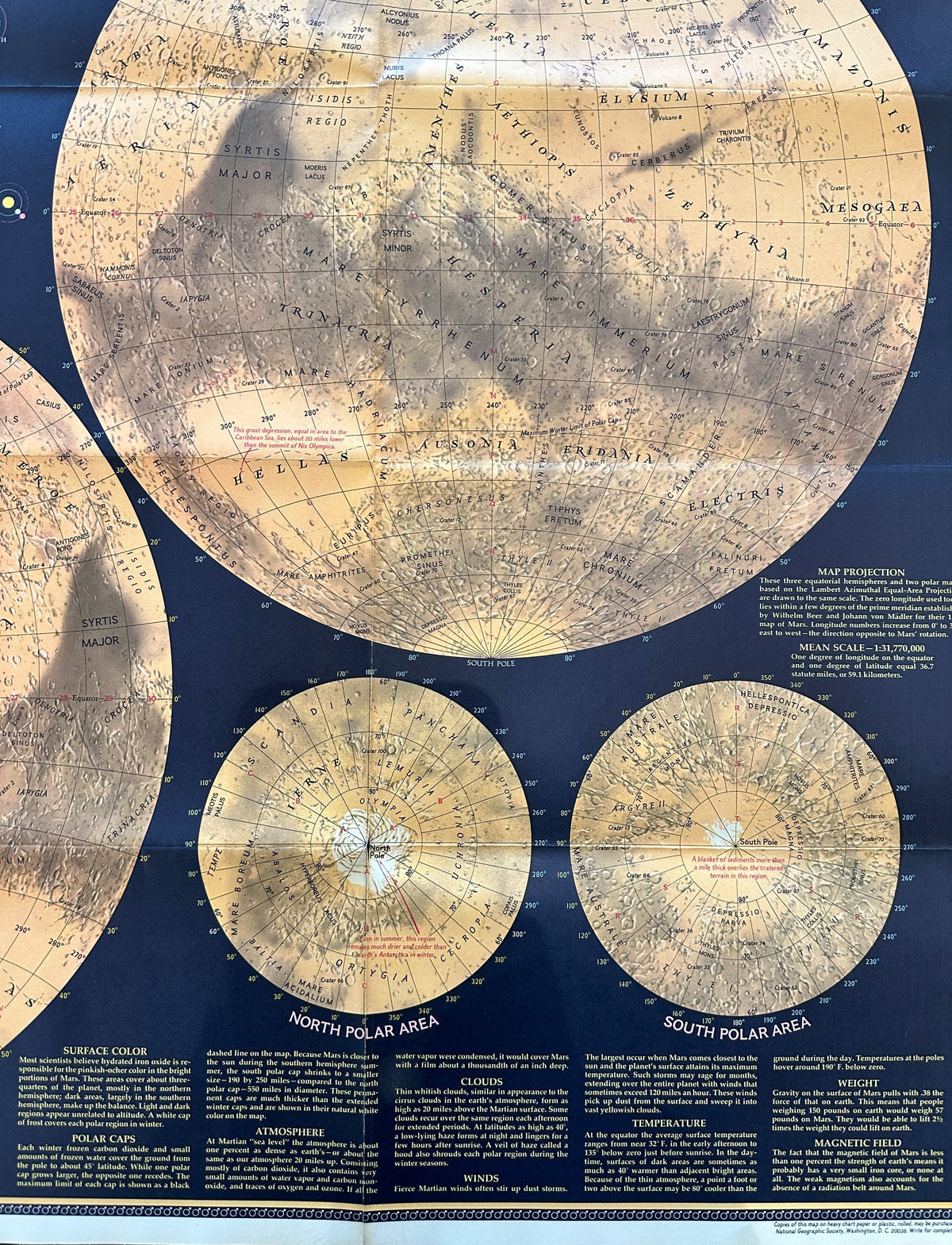 Mars, The Red Planet- National Geographic - Original Vintage Poster