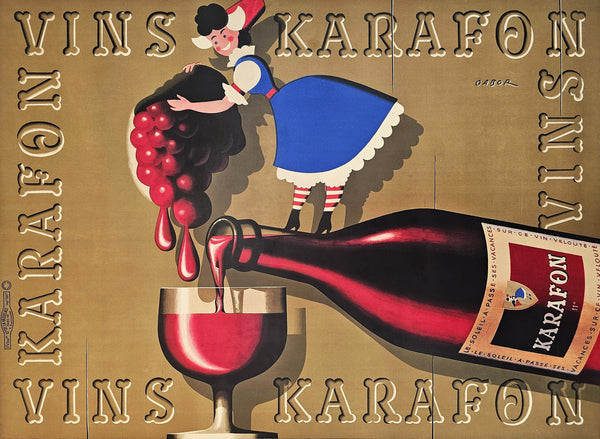 Vins Karafon - Original Vintage Poster