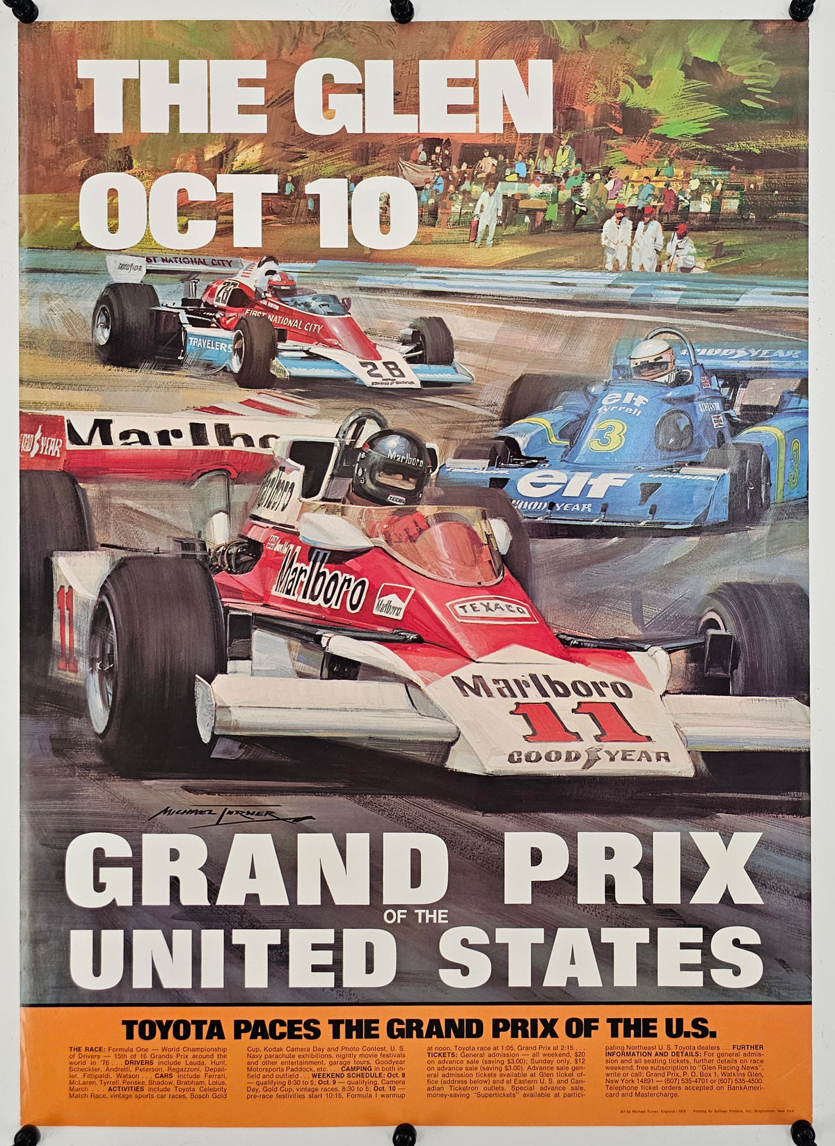 Grand Prix of the United States - Original Vintage Poster