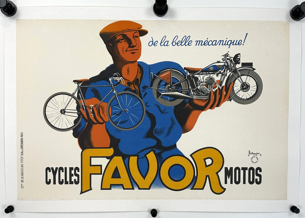 Favor Motos by Bellenger - Original Vintage Poster