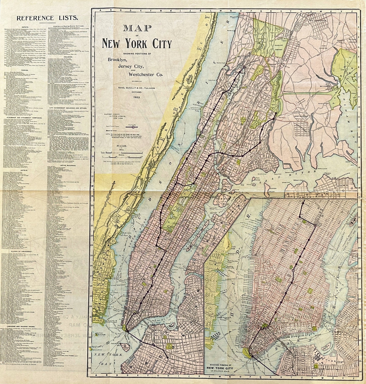 Map of New York City - Original Vintage Map