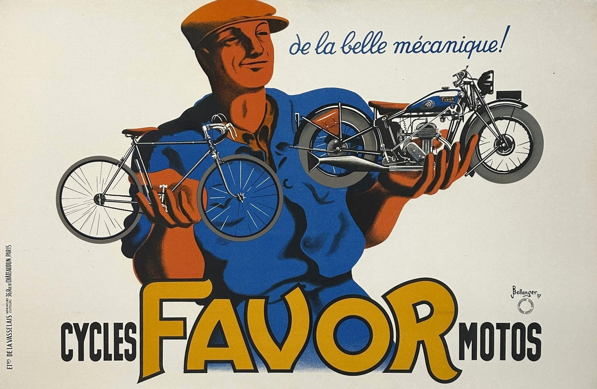 Favor Motos by Bellenger - Original Vintage Poster