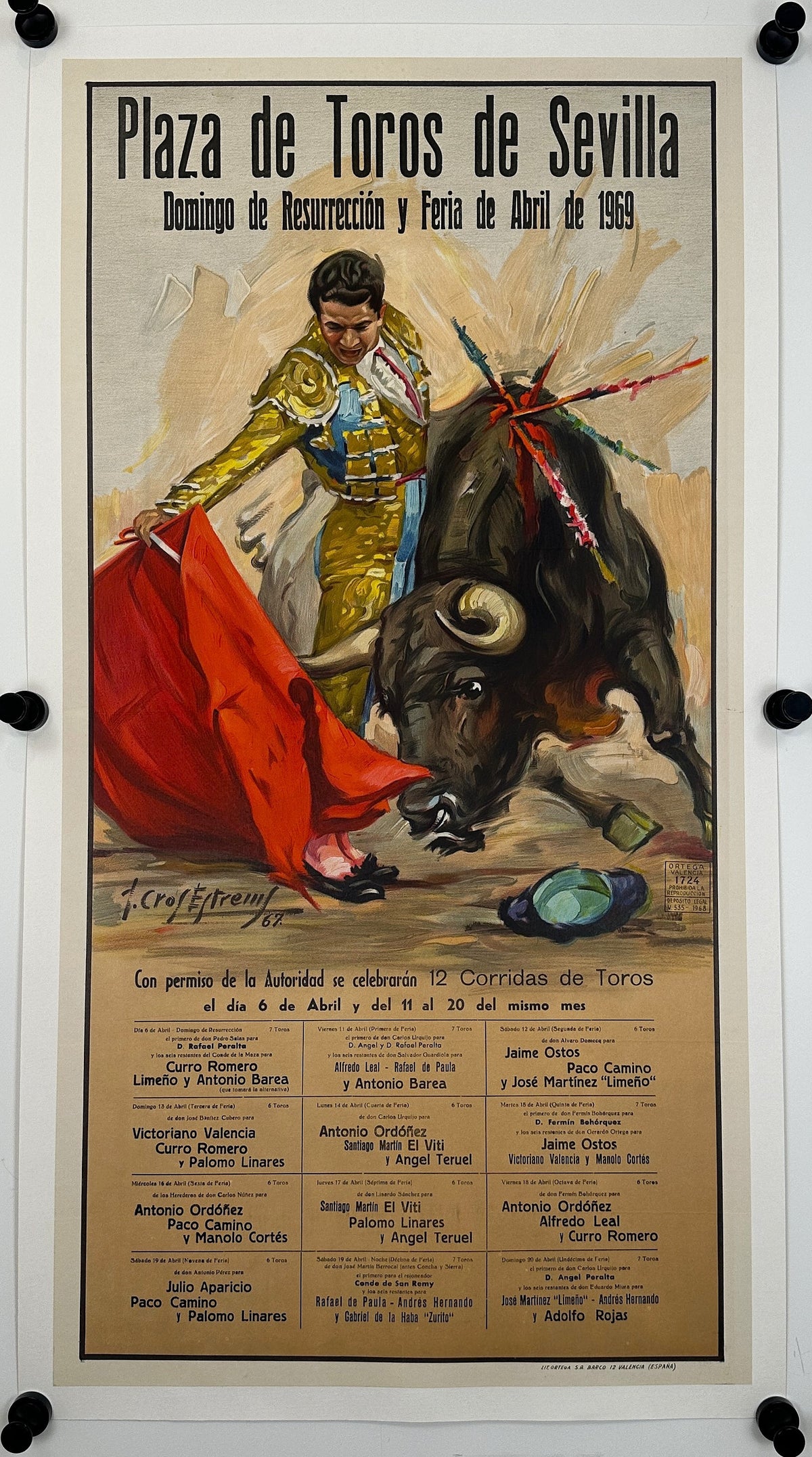 Plaza de Toros de Sevilla  - Original Vintage Poster