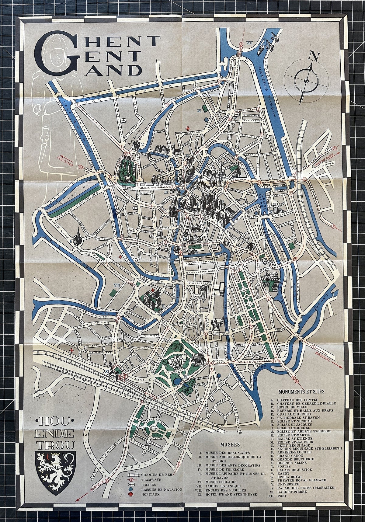 Ghent, Belgium (Pocket Map) - Original Vintage Map
