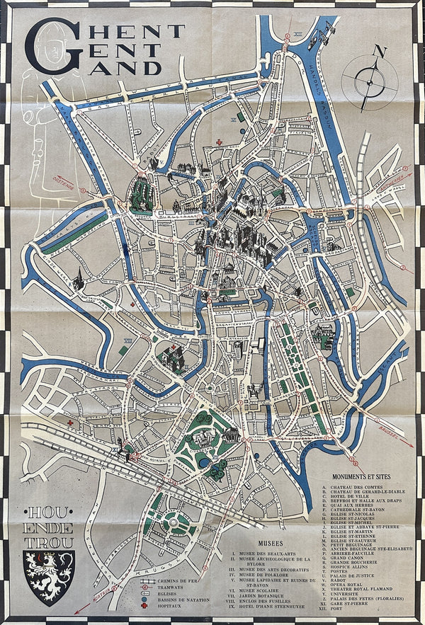 Ghent, Belgium (Pocket Map) - Original Vintage Map