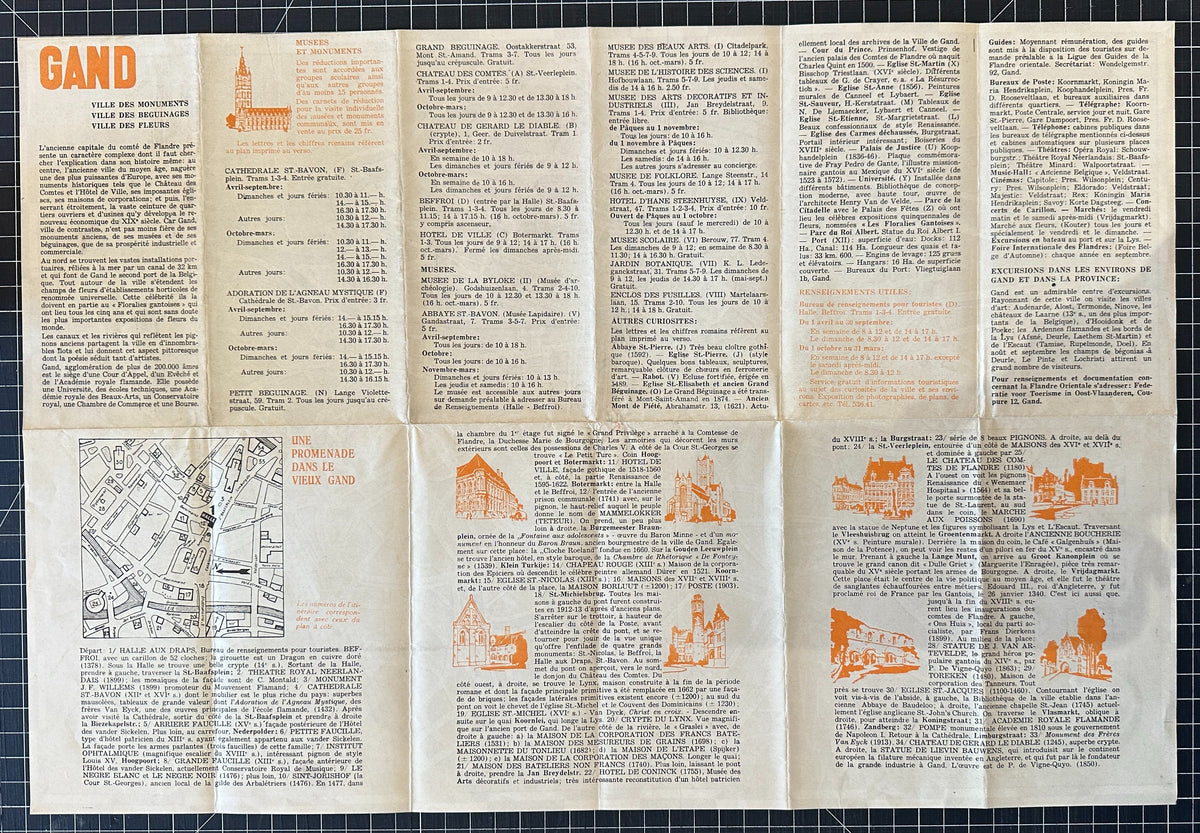 Ghent, Belgium (Pocket Map) - Original Vintage Map