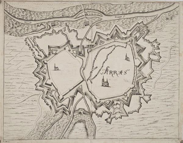 Map of Arras, France - Original Vintage Map