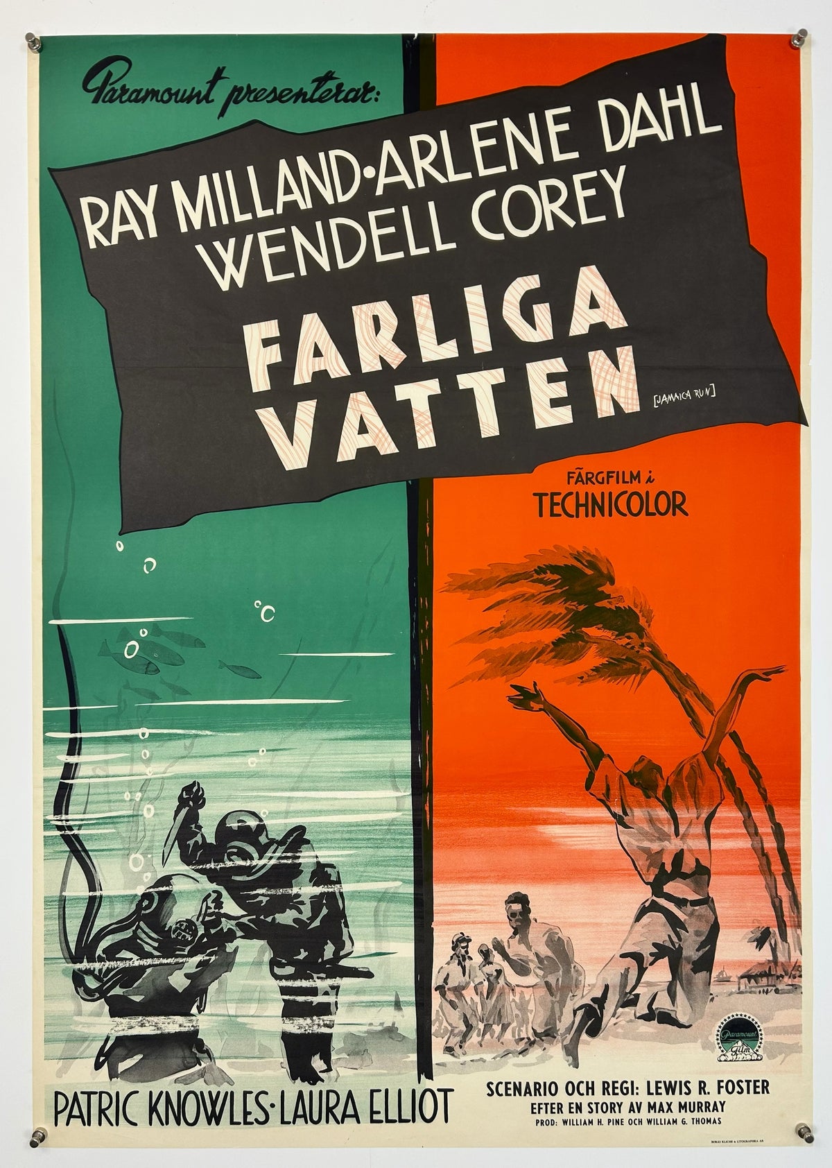 Jamaica Run, Swedish Release - Original Vintage Poster