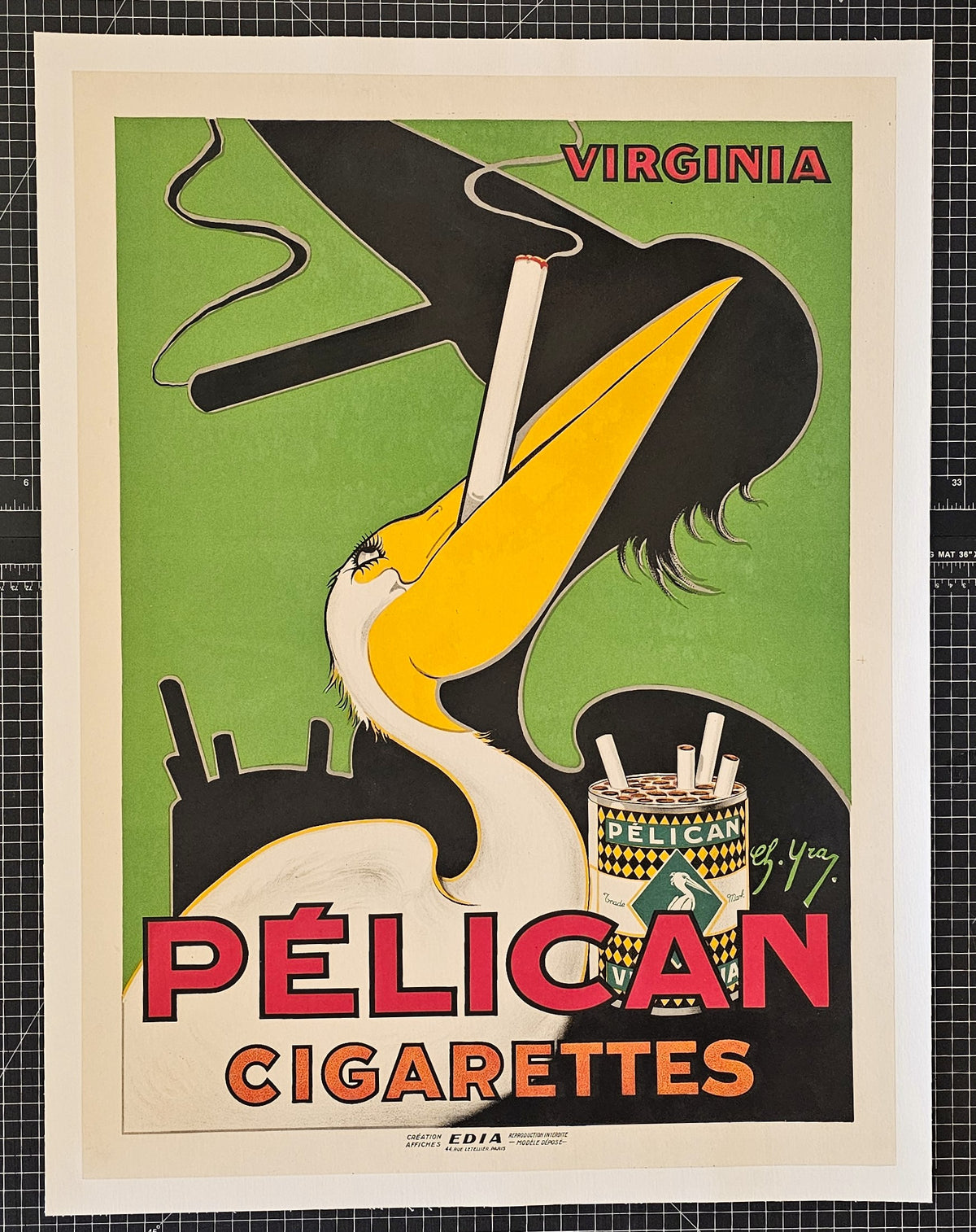 Pelican Cigarettes - Original Vintage Poster
