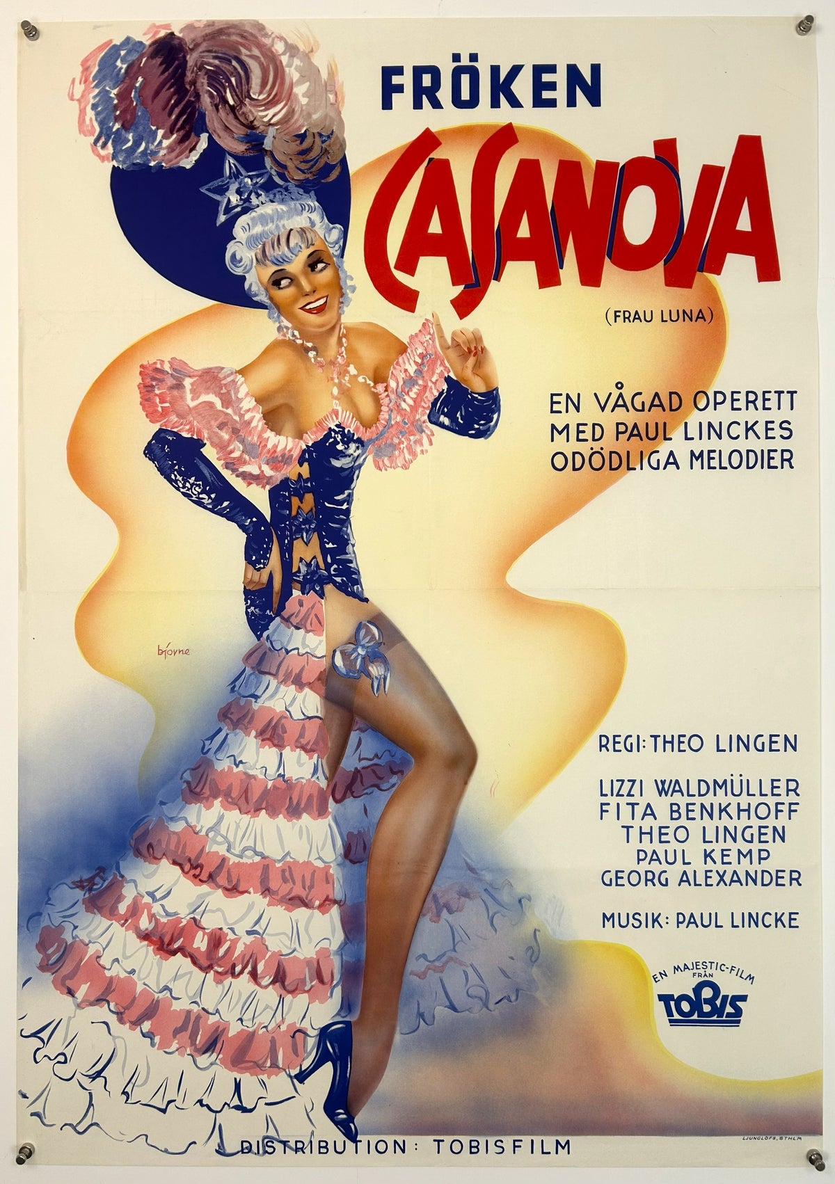 Casanova, Swedish Operetta - Original Vintage Poster