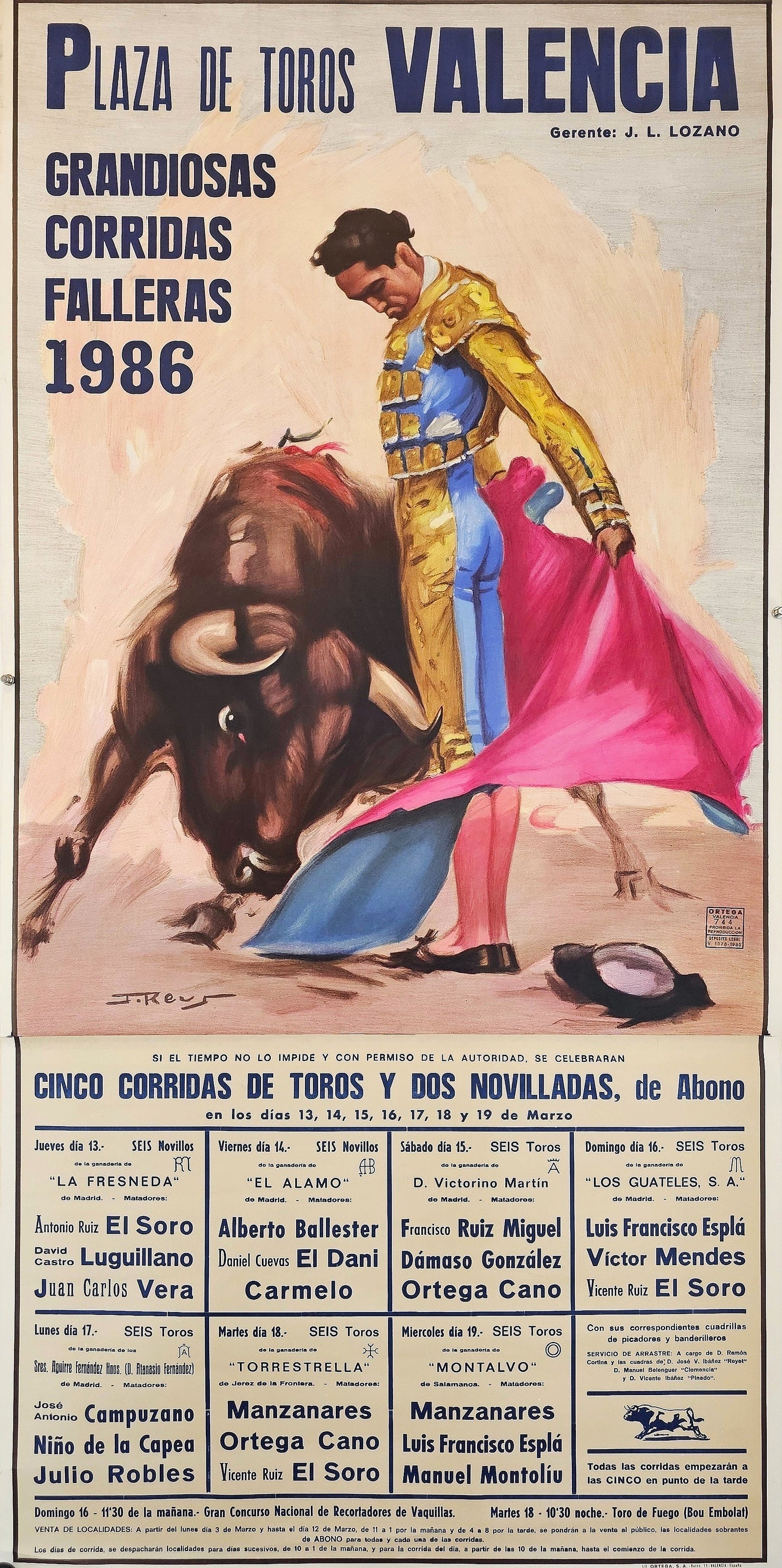 Plaza De Toros, Valencia - Original Vintage Poster