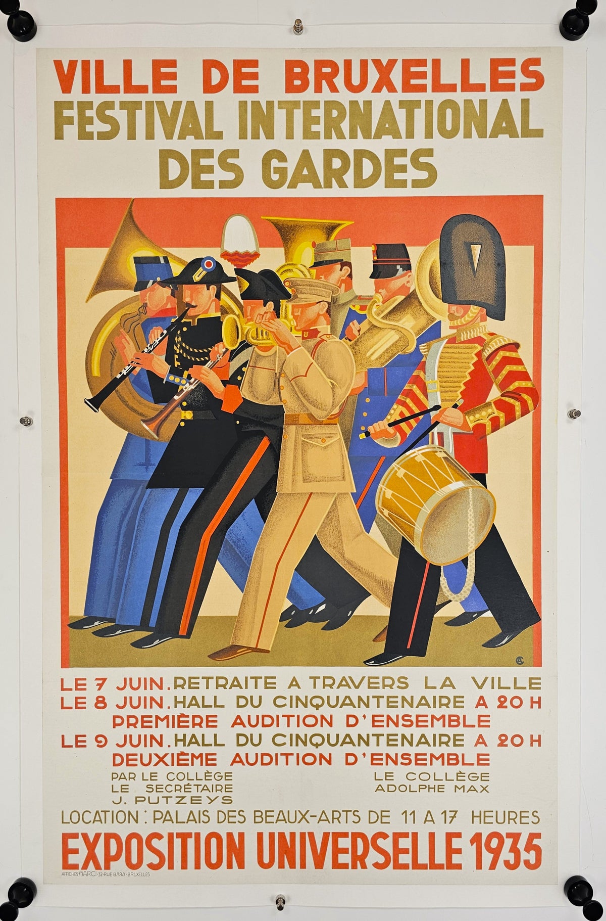 International Festival of the Guard, Brussels - Original Vintage Poster