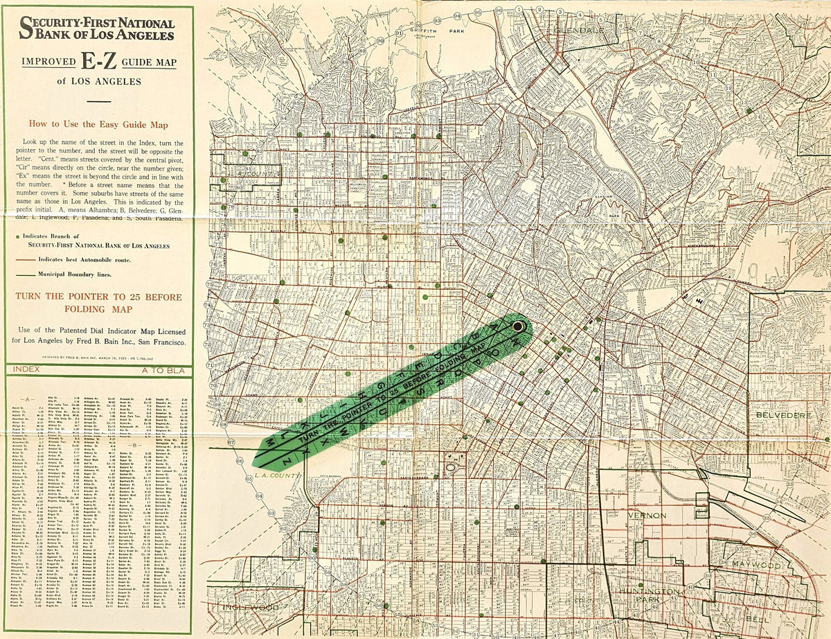 E-Z Guide Map of Los Angeles - Original Vintage Map