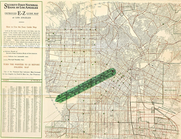 E-Z Guide Map of Los Angeles - Original Vintage Map