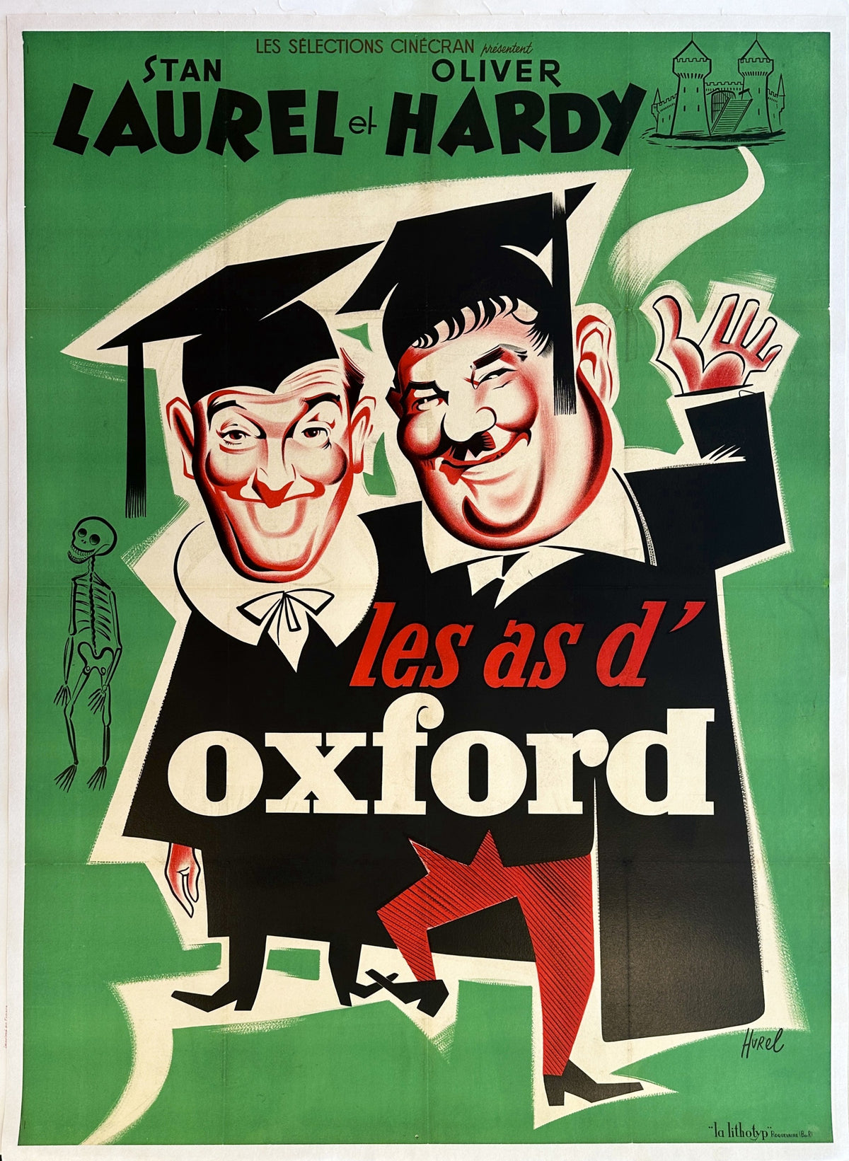 A Chump at Oxford Laurel and Hardy - Original Vintage Poster