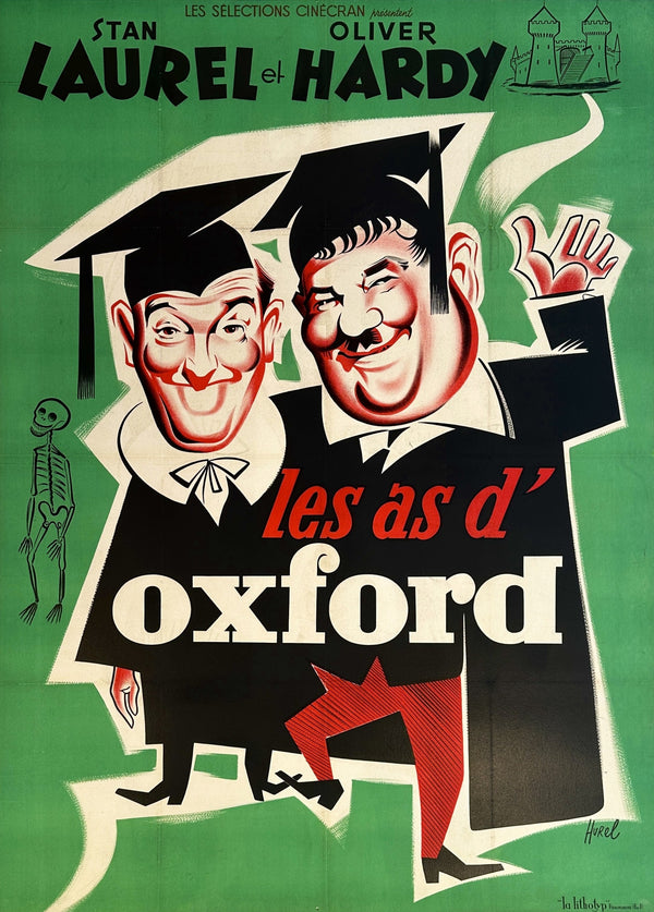 A Chump at Oxford Laurel and Hardy - Original Vintage Poster