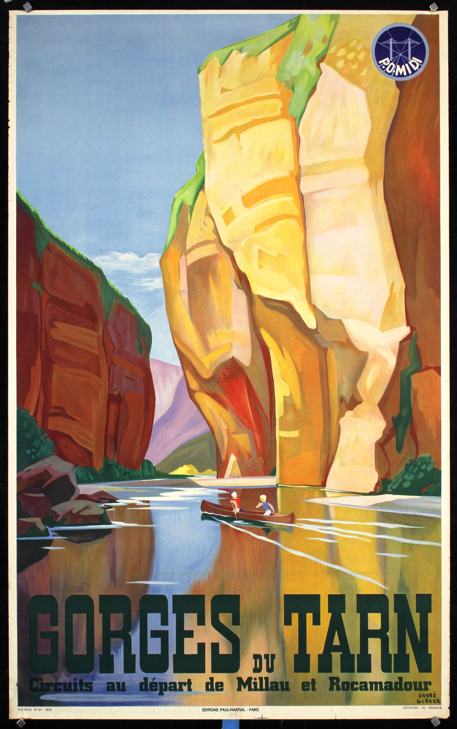 Gorges Du Tarn by André Giroux, 1937 - Original Vintage Poster