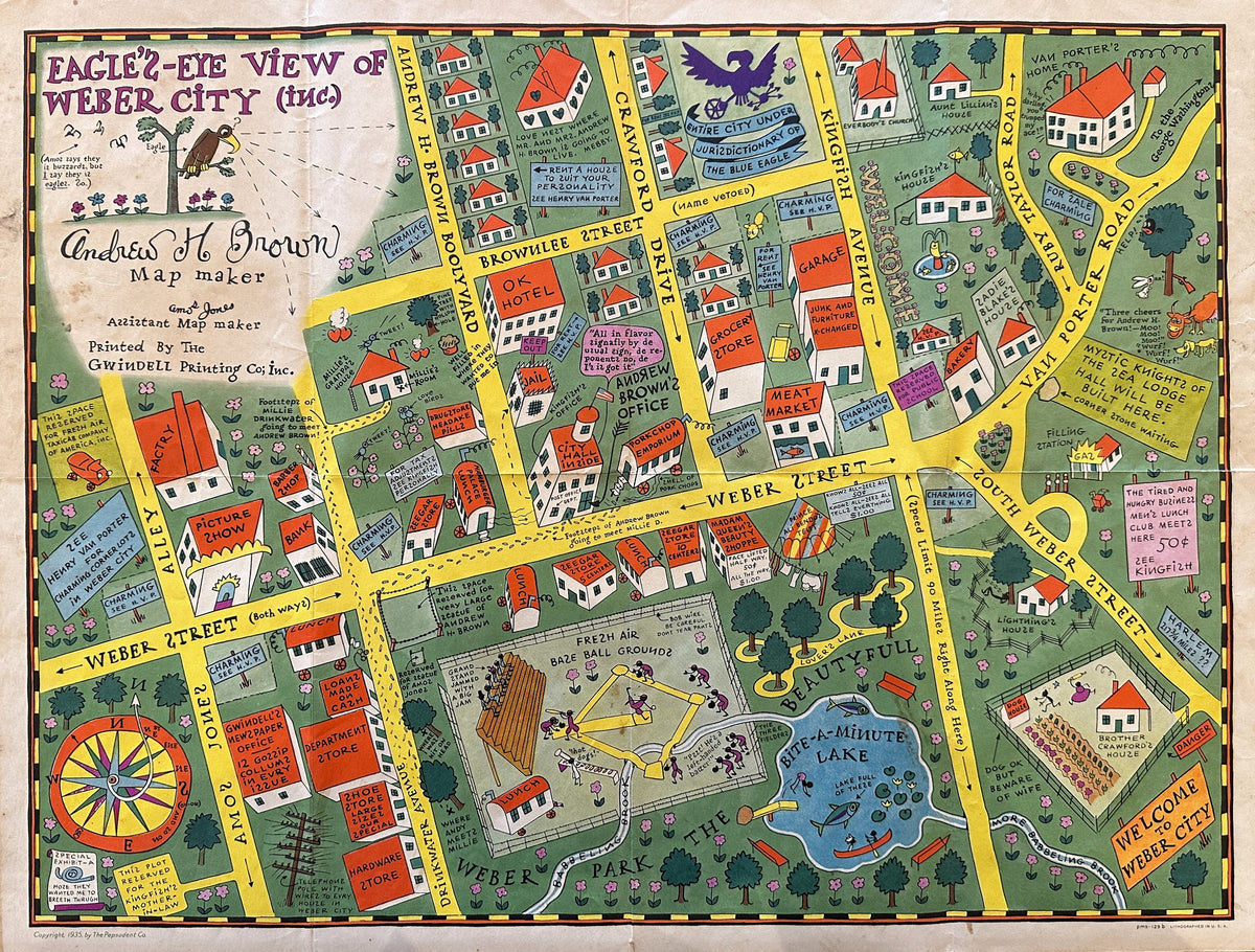 Weber City, Amos 'n Andy  - Original Vintage Map