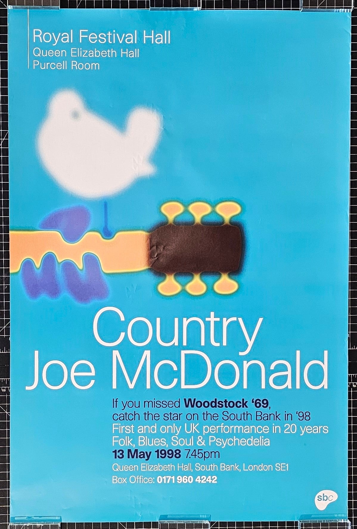 Country Joe McDonald at the Southbank Centre - Original Vintage Poster