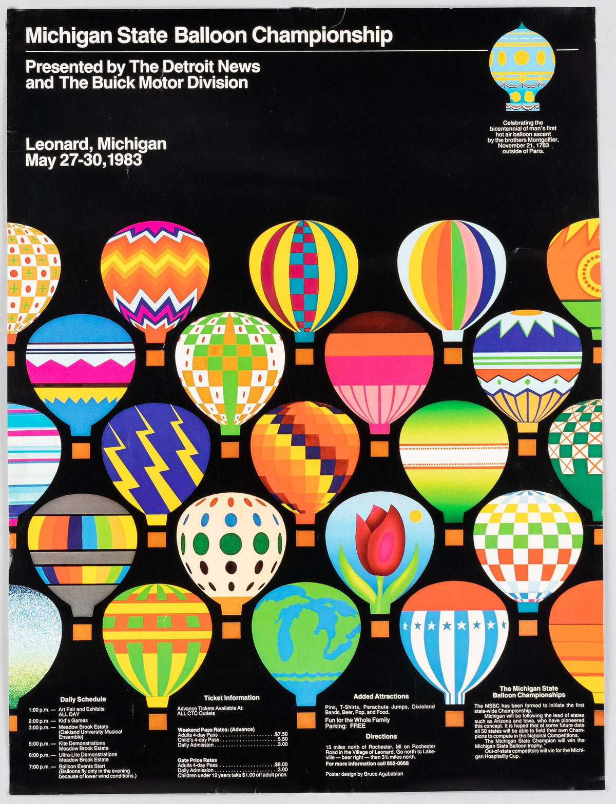 Michigan State Balloon Championship - Original Vintage Poster