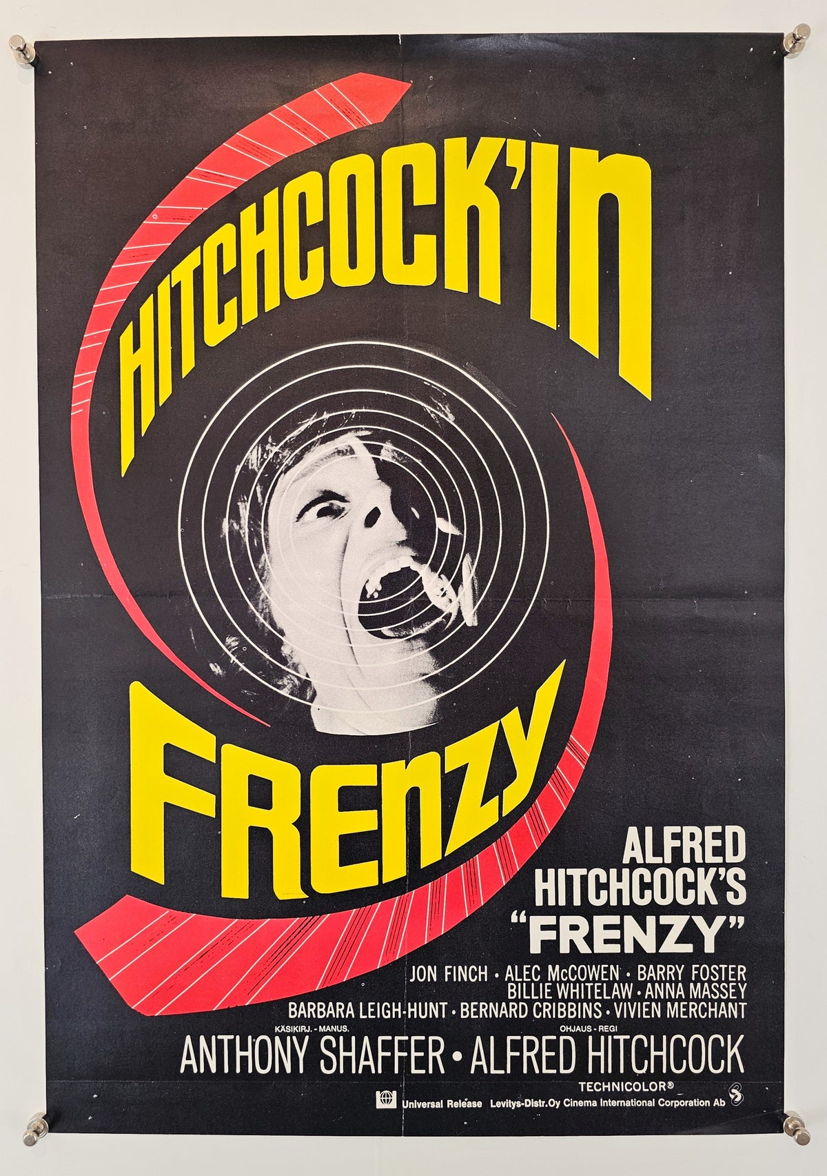 Frenzy by Alfred Hitchcock, Finnish Release - Original Vintage Poster