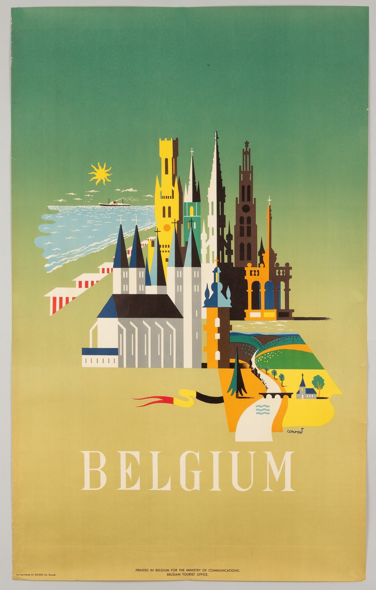 Visit Belgium by Frederic Conrad - Original Vintage Poster