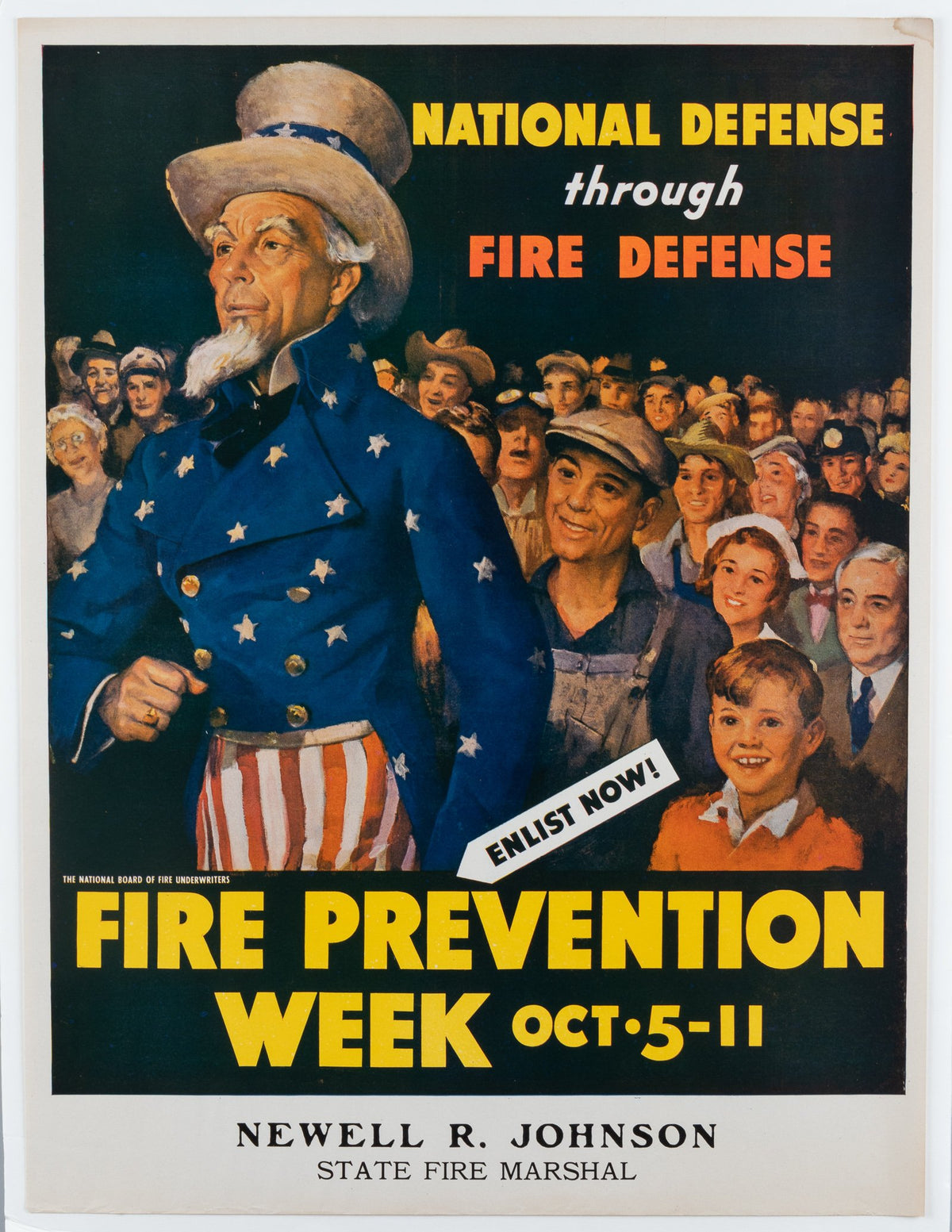 National Defense through Fire, WW2 - Original Vintage Poster